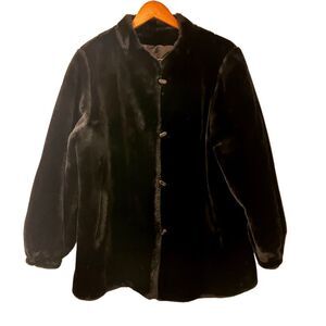 Vintage Glenoit Women's Black Faux Fur With Toggle Closure EVC *See Details